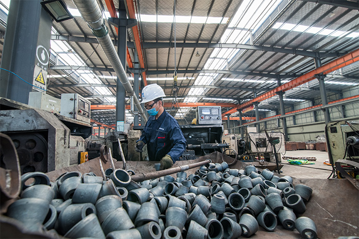 金山网架配件-锥头加工车间